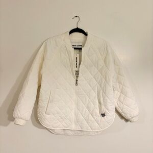 DKNY White Jacket with Black Accents